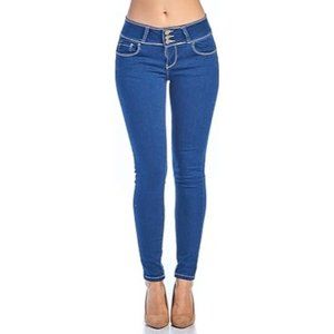 Love Moda Women's Mid Rise Denim Skinny Jeans with Comfort Stretch